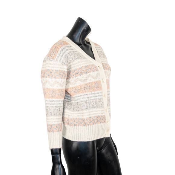 Hilda Ltd 100% Wool Cardigan Sweater Icelandic Fair Isle knit Medium - Picture 9 of 10